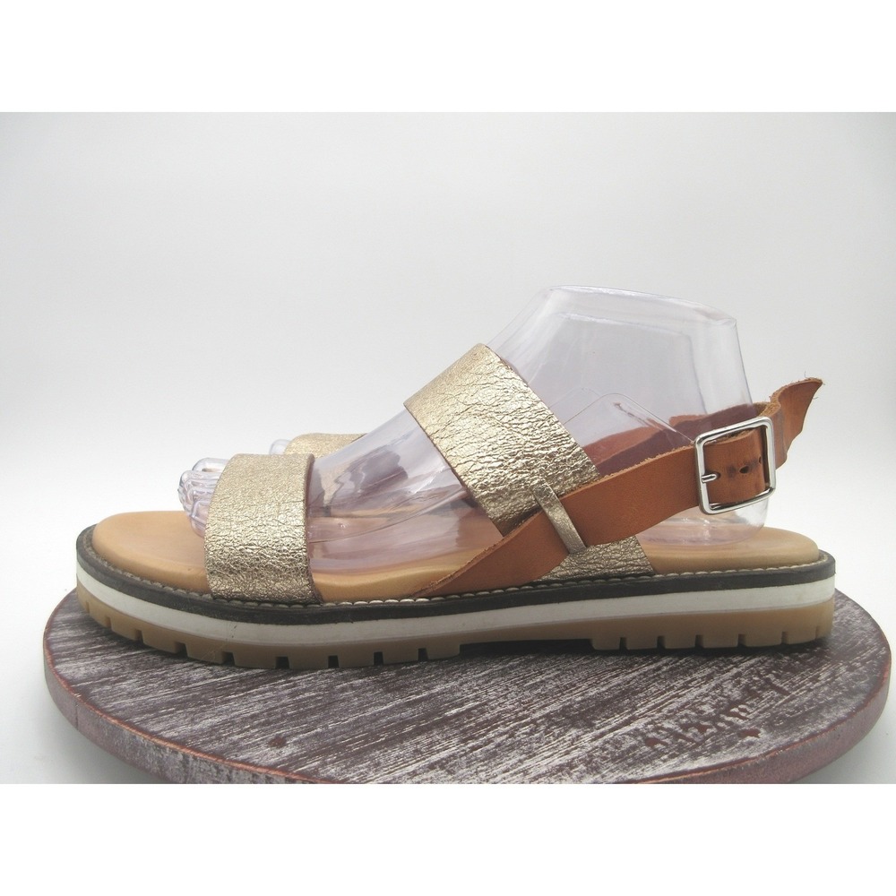 Rudsak Sandals Womens 41 US 11‎ Gold Leather Metallic Slingback Italy Comfort